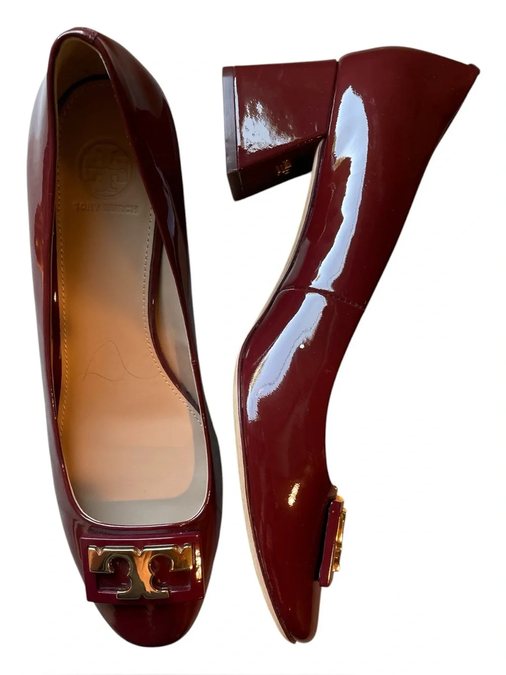Tory Burch Gigi Block Heel Pumps | Port Royal (Burgundy)